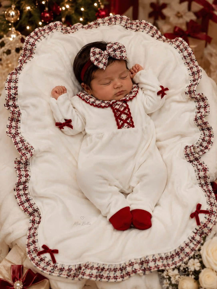 Chic by Deolinda Soft Velour Baby grow and Headband