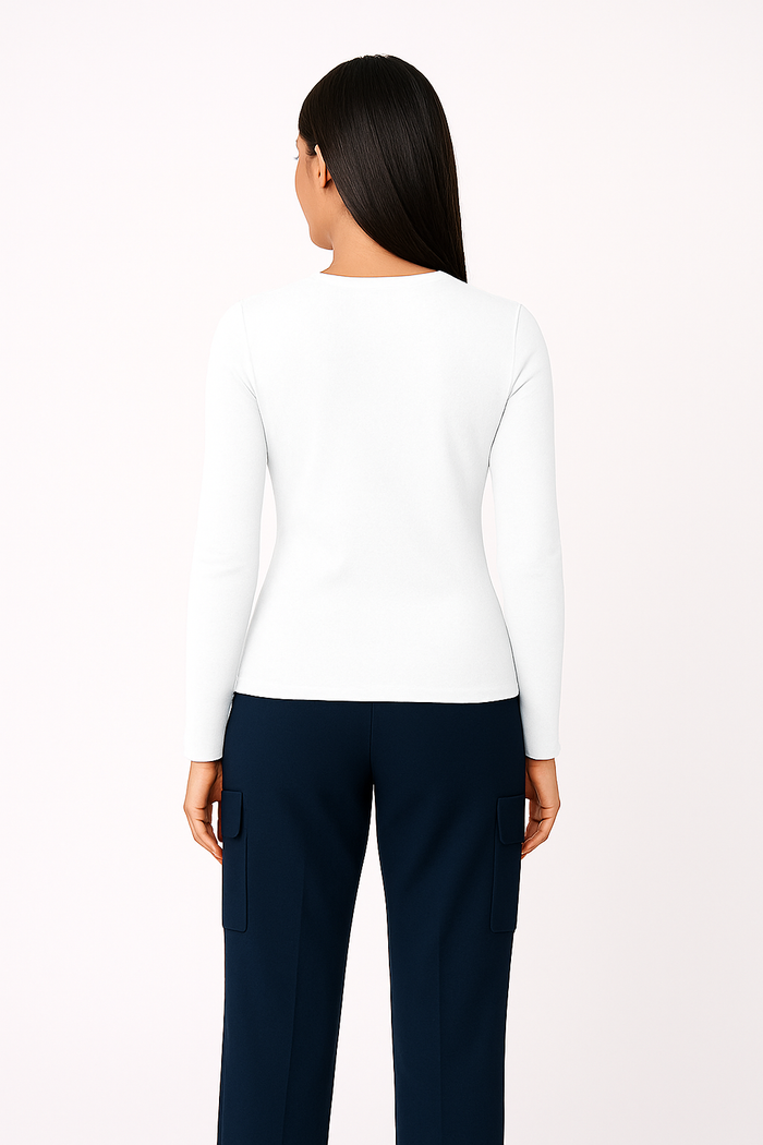 Cotton Spandex White Under Scrub for Women