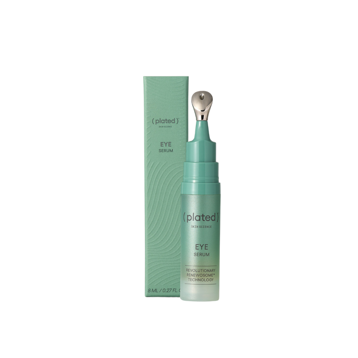 ( plated ) Eye Serum, a lightweight eye treatment designed to hydrate and refresh the delicate under-eye area.