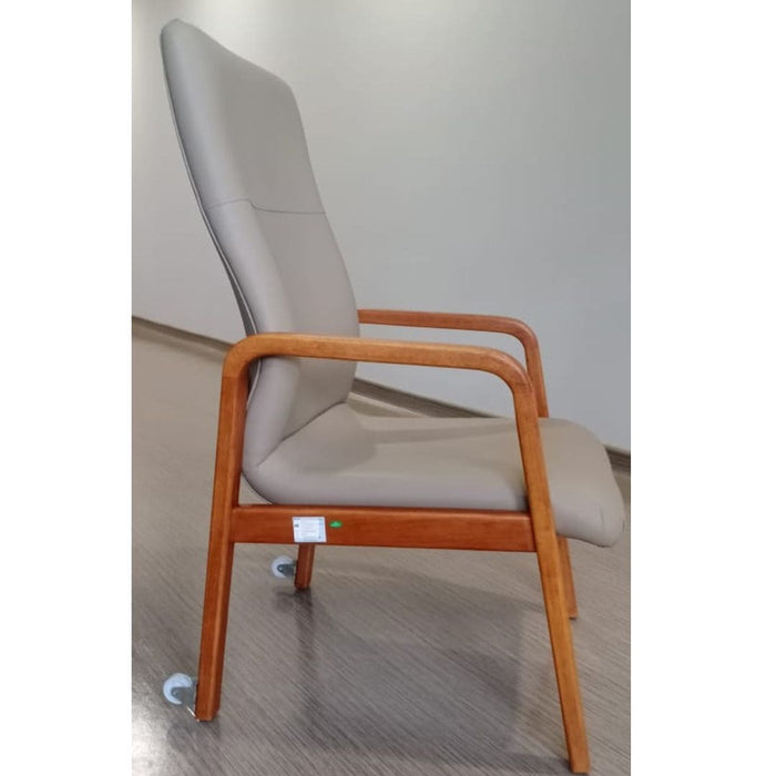 (Pre Order 12 Weeks) High Back Chair with rear castor Light brown | AIM Healthcare