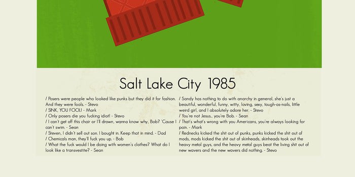 SLC Punk! Inspired Mid-Century Modern Print | 12"x18" or 18"x24" Print only