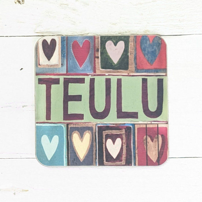 'Teulu' Square Coaster by Lizzie Spikes
