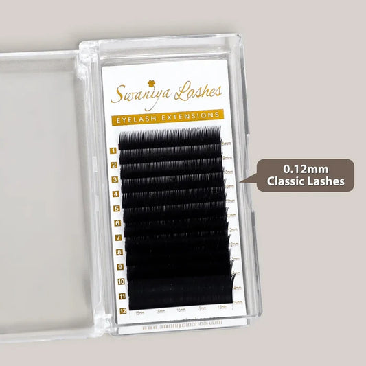 Premium Classic Lashes Extensions 0.12mm| Swaniya Lashes