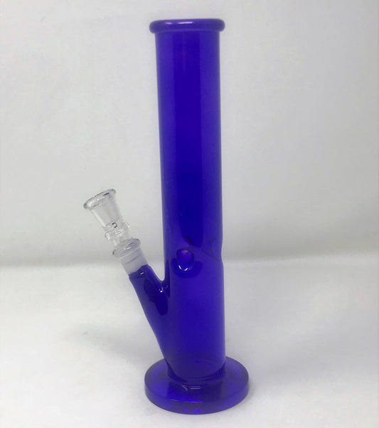 10" Straight Neck, Glass Bong w/Ice Catcher & Slide-in-Stem w/Bowl - Electric Blue 4U