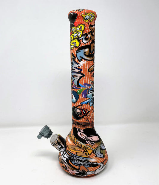 13" Detachable Silicone Water Beaker Best Bong - Graffiti Design