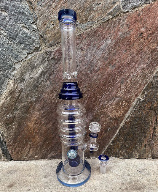 16.5" Straight Thick Glass Rig w/Glass Implosion 2 - 18mm Bowls