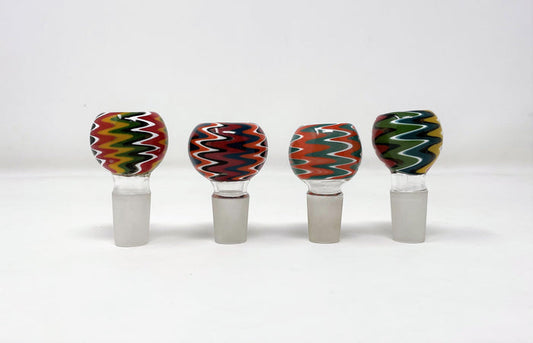 18mm Male thick Glass Colorful Slide/Herb Bowl - Random Color