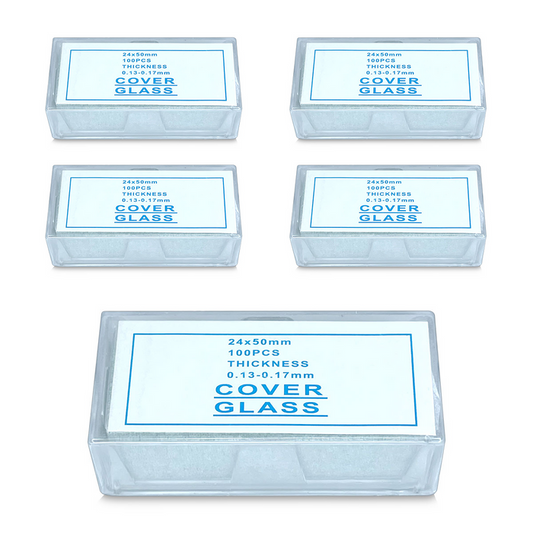 24x50mm Rectangle Coverslips (24x50 500pc), SKU SL39201009, three quarter front view