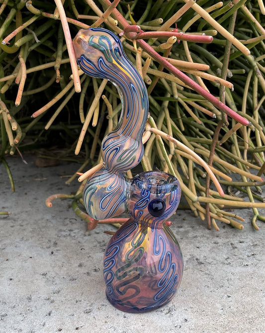 8" Artist Delight Thick Fumed Glass Bubbler