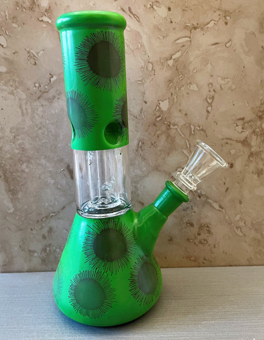8" Glass Beaker Bong Dome Perc Ice Catchers Slide in stem with Bowl
