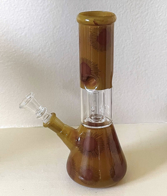 8" Glass Beaker Bong Dome Perc Ice Catchers Slide in stem with Bowl