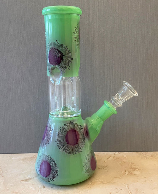 8" Glass Beaker Bong Dome Perc Ice Catchers Slide in stem with Bowl
