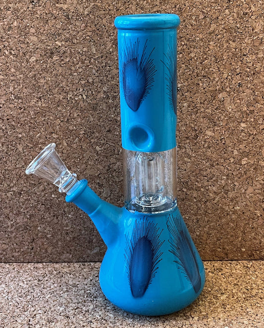8" Glass Beaker Bong Dome Perc Ice Catchers Slide in stem with Bowl