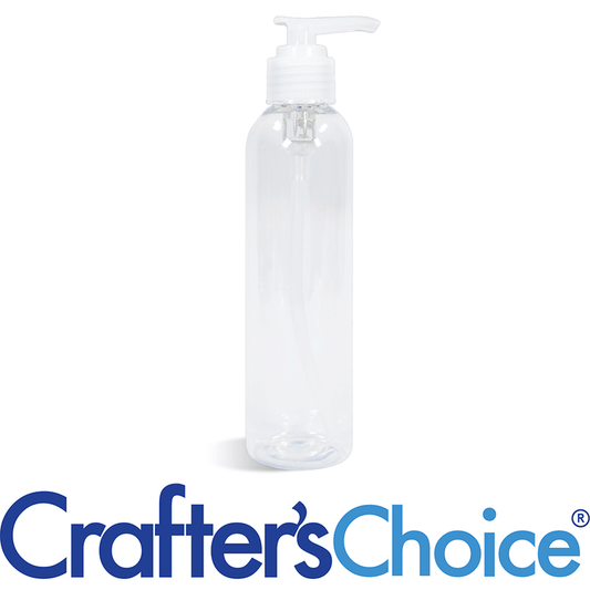 8 oz Clear Bullet w/ Natrl Ribbed Saddle Pump Set