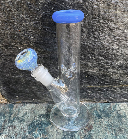 8" Straight Shooter Thick Glass Bong - Fumed Lavender Look