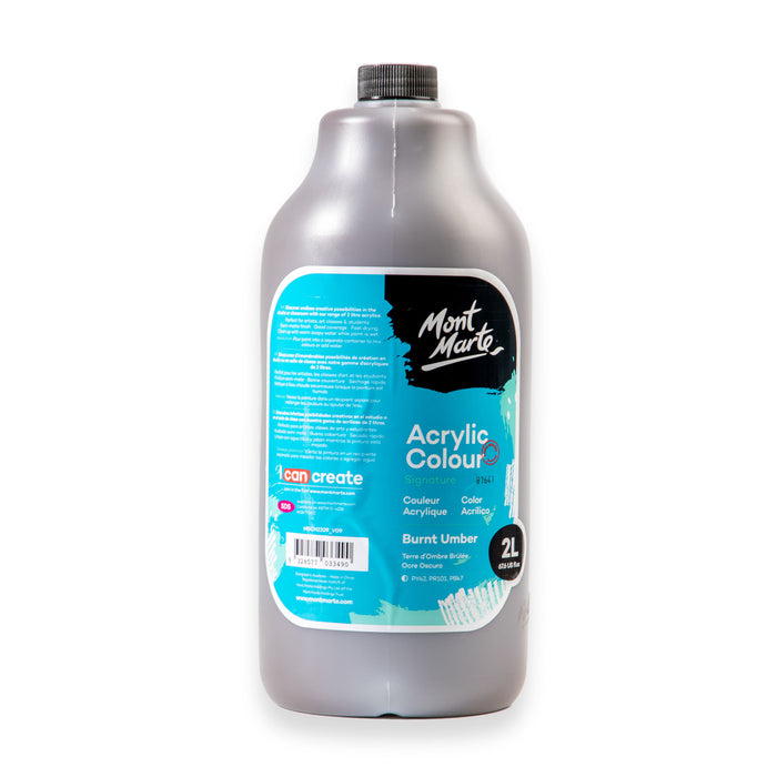 Acrylic Colour Paint Signature 2L (67.6 US fl.oz) Bottle – Burnt Umber