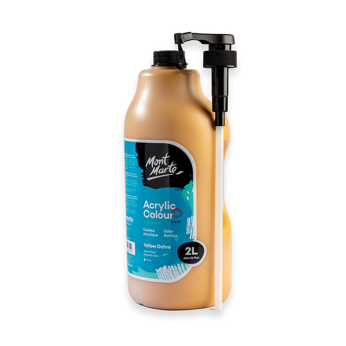 Acrylic Colour Paint Signature 2L (67.6 US fl.oz) Bottle – Yellow Ochre