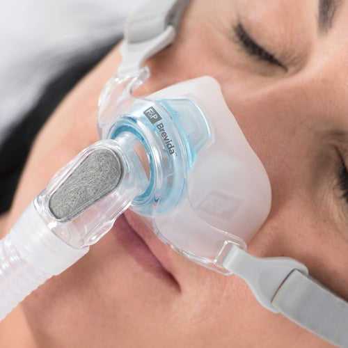 Lady Wearing Brevida Nasal Mask