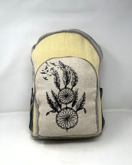 All Natural Pure Hemp Handmade Multi Pocket Large Laptop Backpack