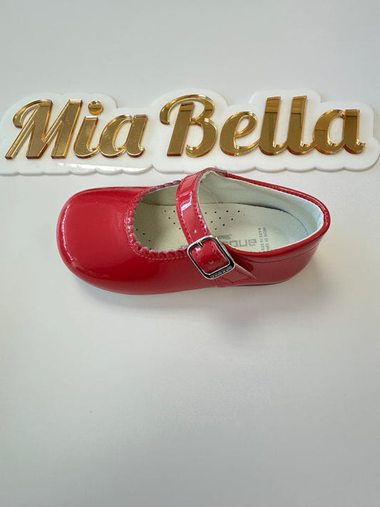 Andanines Leather Patent Shoes  Fuchsia Pink Mary Jane