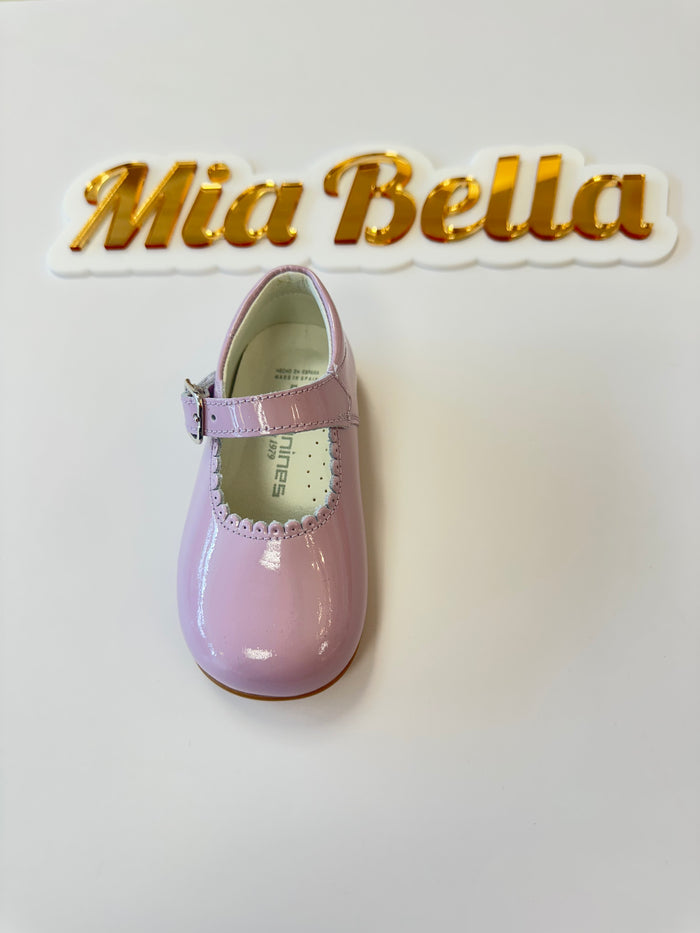 Andanines Leather Patent Shoes  Lilac