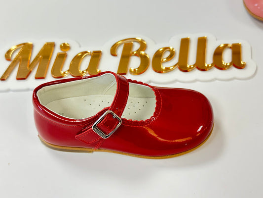 Andanines Leather Patent Shoes  Red