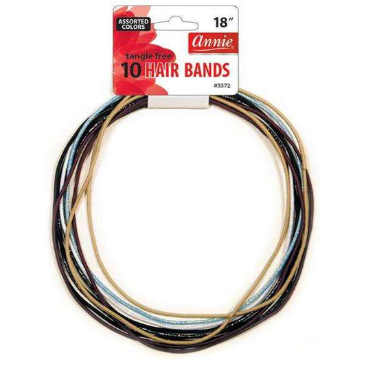 Annie Tangle Free Hair Band 18 Inch, 10 Count, Assorted Color