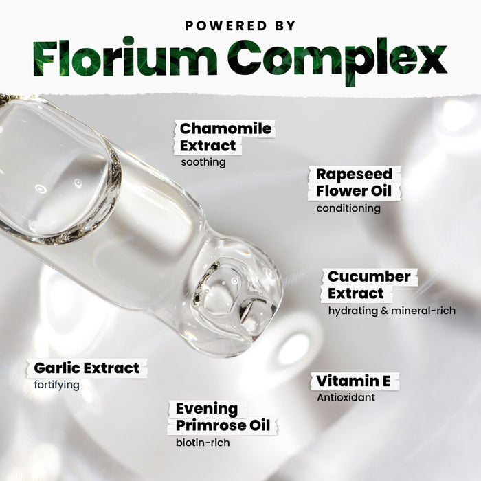 A dropper with a copper hue from LONDONTOWN's "Around the Fireplace" features chamomile extract, rapeseed oil, cucumber extract, garlic extract, evening primrose oil, and vitamin E—all part of the Florium Complex.