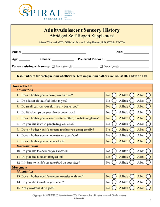 ASH: Self-Report Supplement 25 Pack (Print, English)