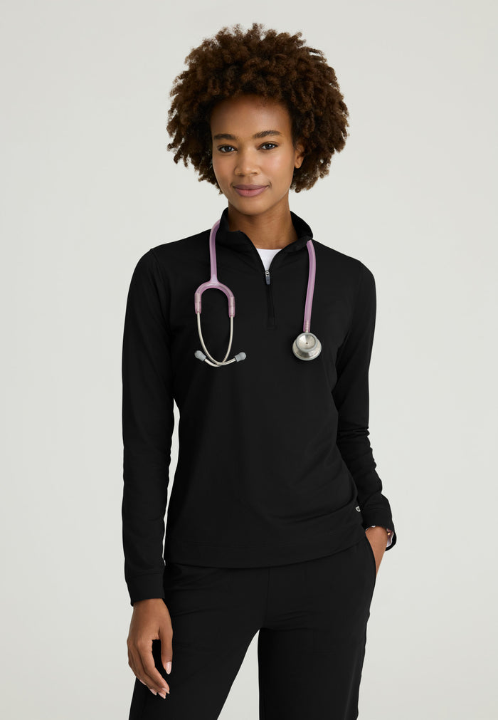 Atlas Long Sleeve Knit Top - Black - Grey's Anatomy Scrubs
