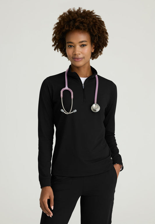 Atlas Long Sleeve Knit Top - Black - Grey's Anatomy Scrubs