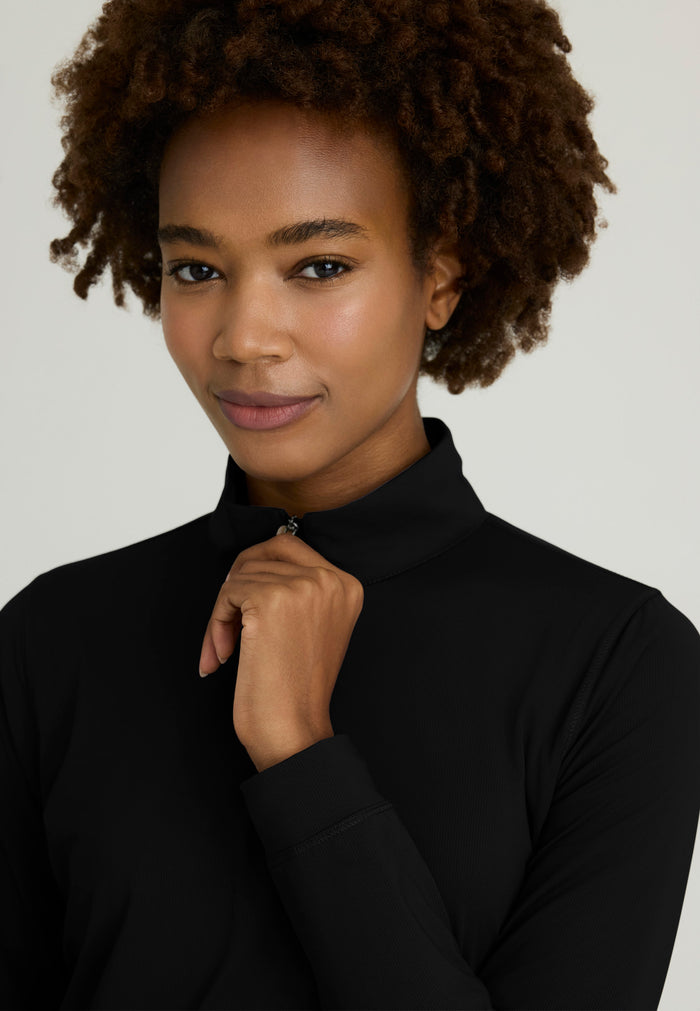 Atlas Long Sleeve Knit Top - Black - Grey's Anatomy Scrubs