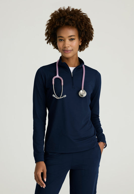 Atlas Long Sleeve Knit Top - Navy - Grey's Anatomy Scrubs