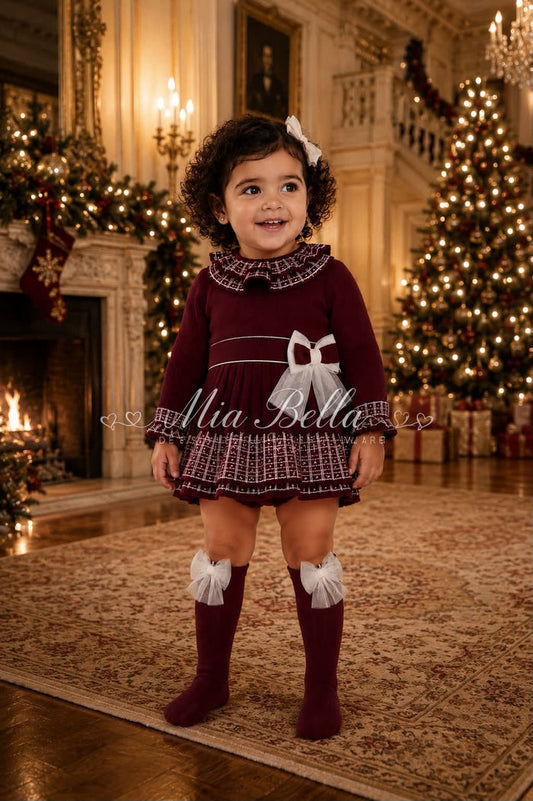 AW Rahigo Baby Dress and Pants Burgundy