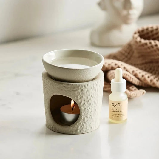 AYU - AROMA BRÆNDER, KERAMISK - RÅHVID