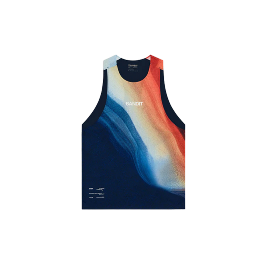 Bandit Men's Specter™ Race Singlet - Rusted Apricot/Ink Blue Multi Print