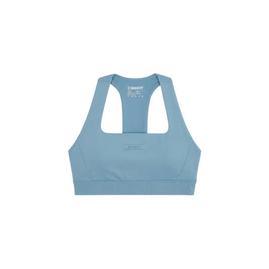 Bandit Stamina Square Neck Bra with Bonded Band Detail - Tranquil Blue