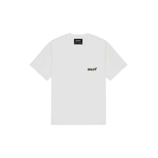 Bandit Unisex Cotton Tee - Painted Current - White