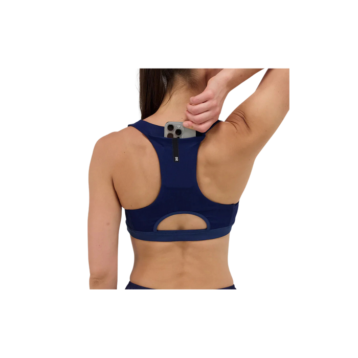 Bandit W Gridlock Scoopneck Bra Printed NY Navy