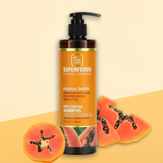 Be Care Love - Superfoods - Frizz Control Shampoo, Papaya Butter - 355 ml.