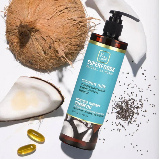 Be Care Love - Superfoods - Moisture Therapy Shampoo, Coconut Milk - 365 ml