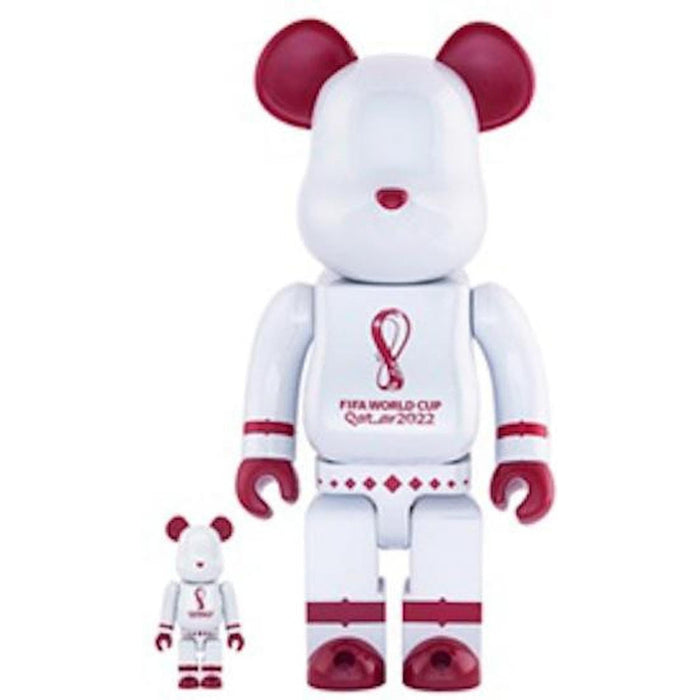 Bearbrick x FIFA World Cup Qatar 2022 100% & 400% Set White Chrome