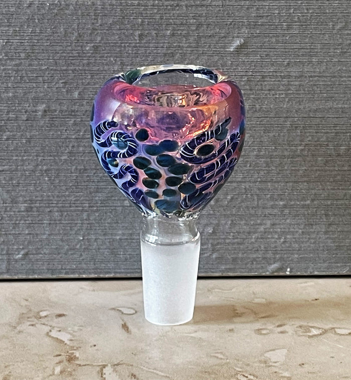 Beautiful & Bold Color Handmade Thick Glass 14mm Male Bowl