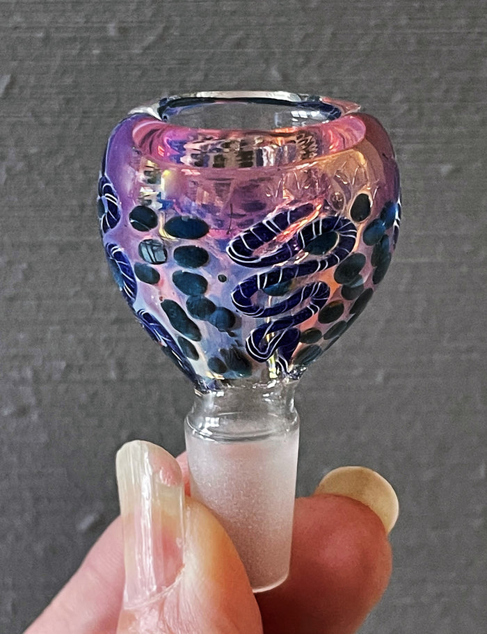 Beautiful & Bold Color Handmade Thick Glass 14mm Male Bowl