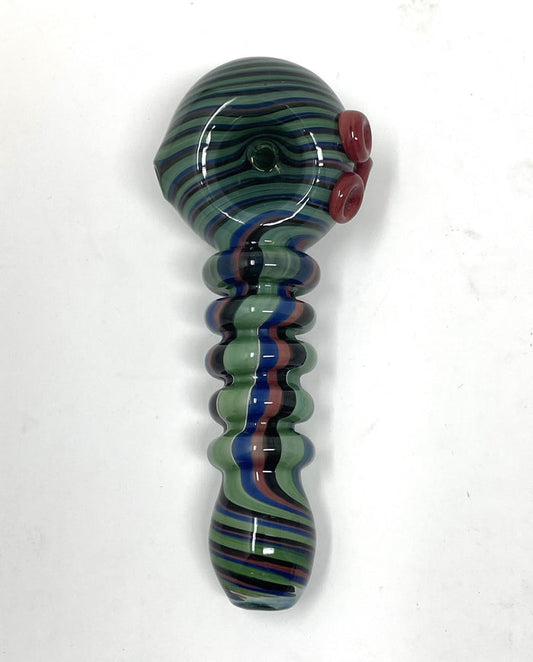 Beautiful Collectible Handmade Thick Glass 5" Hand Pipe
