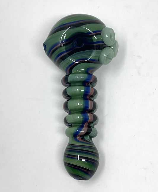 Beautiful Collectible Handmade Thick Glass 5" Hand Pipe