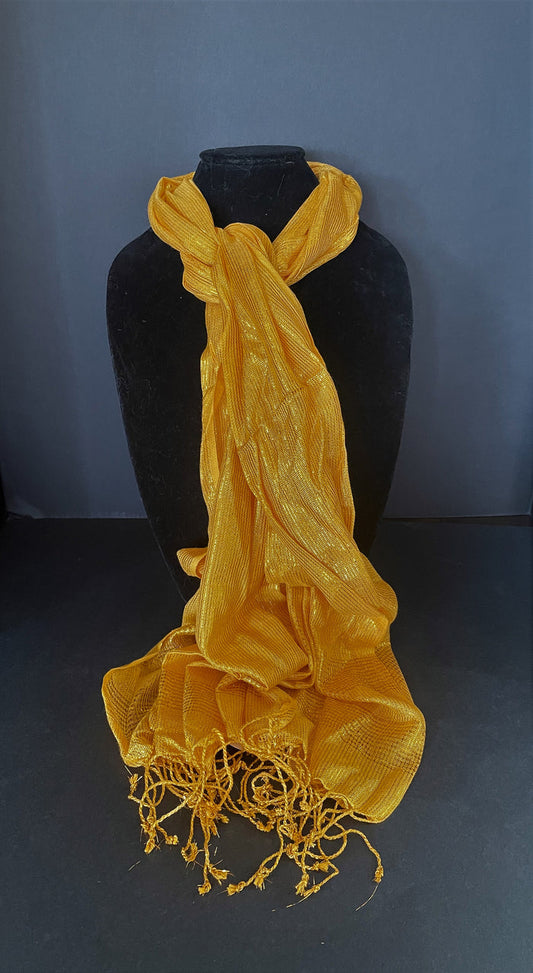 Beautiful Golden Yellow Handmade Thin & Lightweight Fashion Scarf