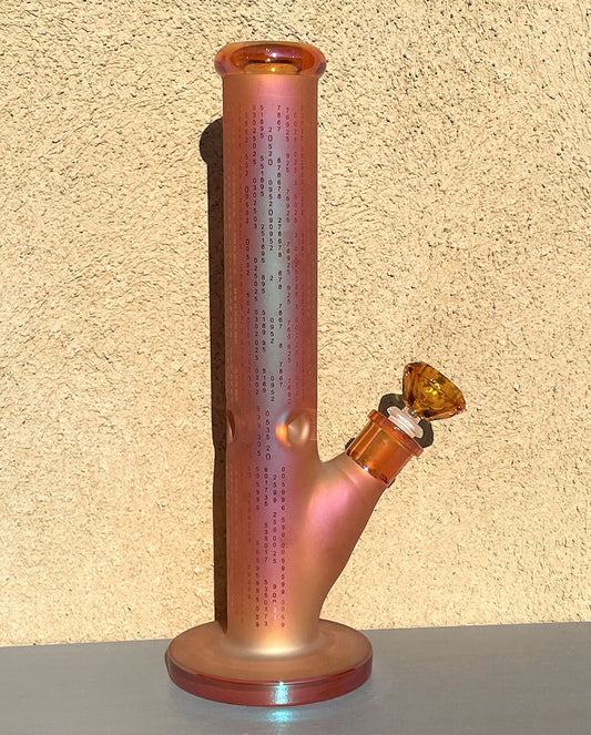 Beautiful Thick Glass 13.5" Straight Bong 14mm Diamond Bowl