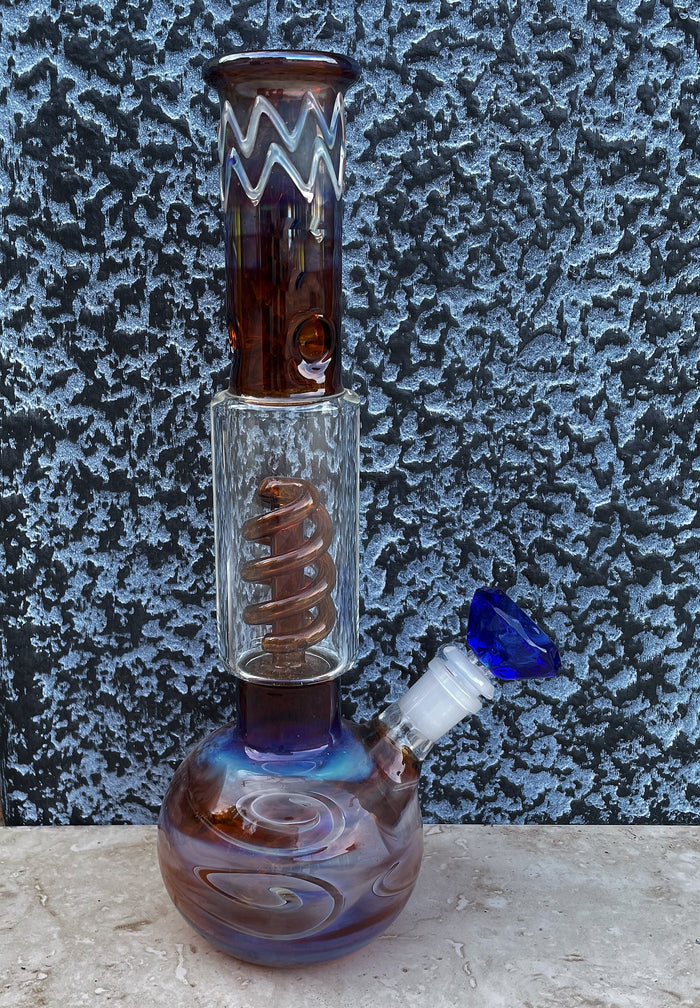 Best 11.5" Thick Glass Bong Ice Catcher 14mm Male Thick Glass Diamond Bowl