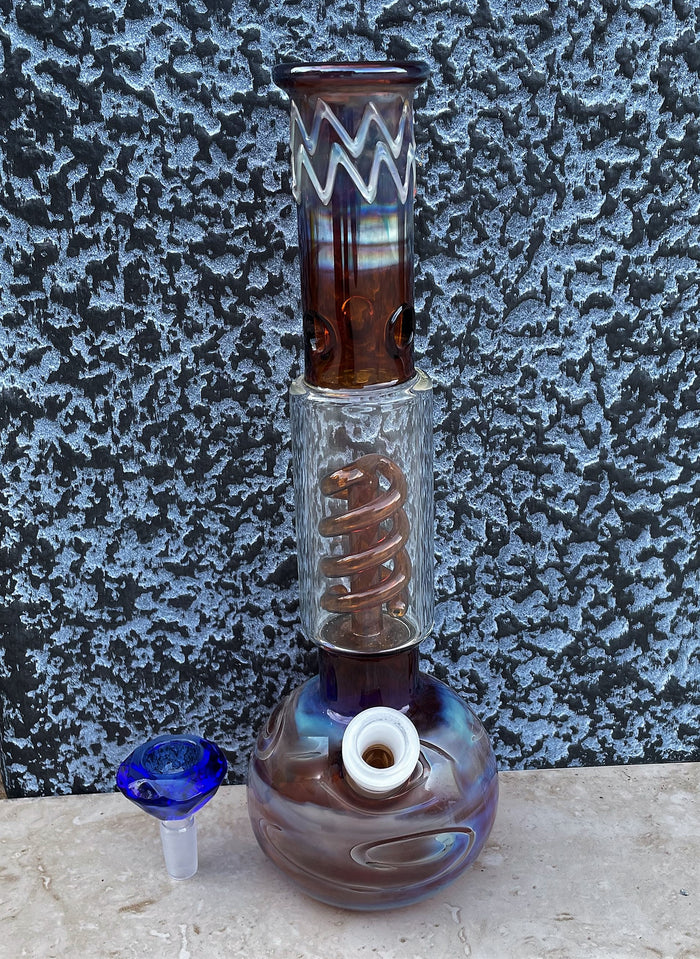 Best 11.5" Thick Glass Bong Ice Catcher 14mm Male Thick Glass Diamond Bowl